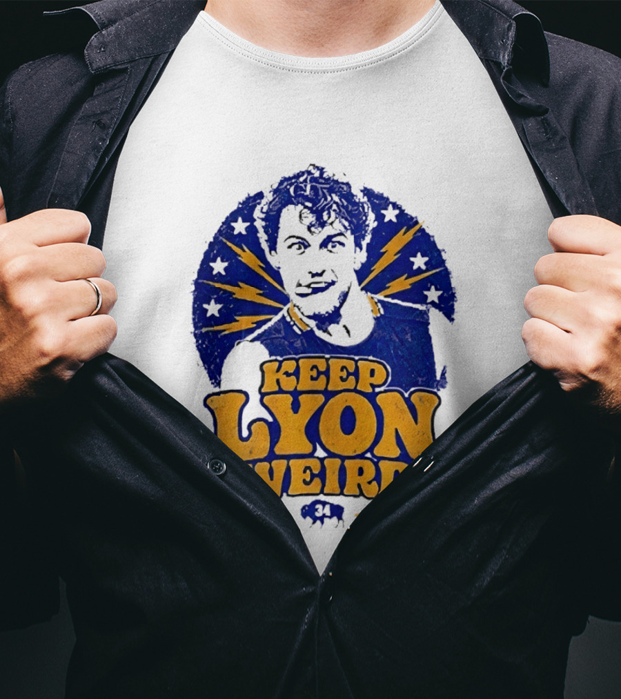 Keep Lyon Weird Hockey Player 34 Buffalo Sabres Lightning Stars T-Shirt