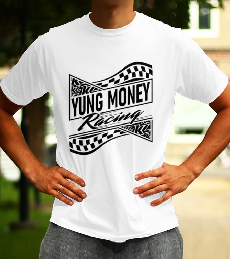 Yung Money Racing Checkered Flag Kyle Larson T-Shirt