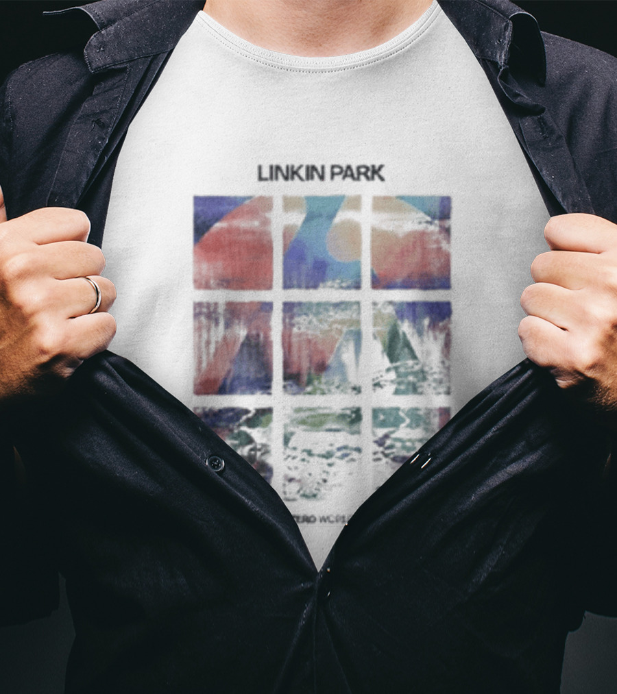 Linkin Park Fz World Tour Australia 2026 Colorful Abstract Squares T-Shirt
