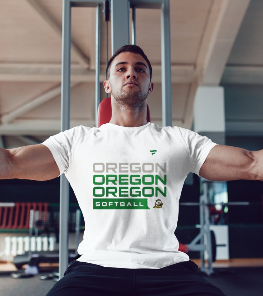 Oregon Ducks Softball Triple Oregon Text Tri Blend T-Shirt