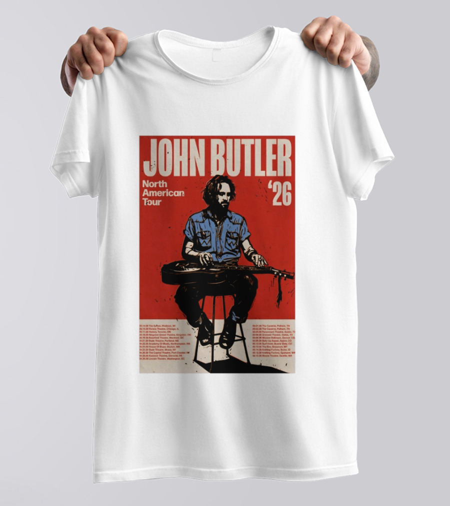 John Butler North American Tour 2026 Shows T-Shirt