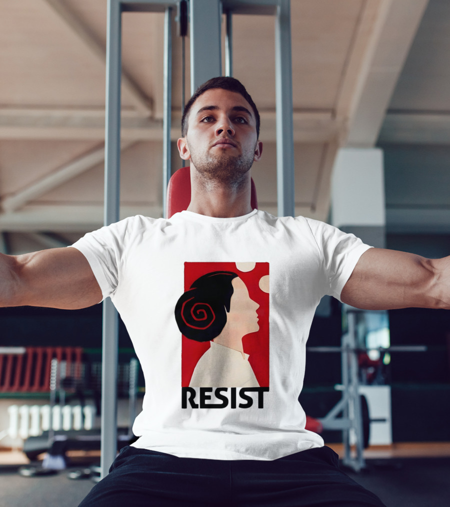 Princess Leia Resist Style Icon With Red And White T-Shirt