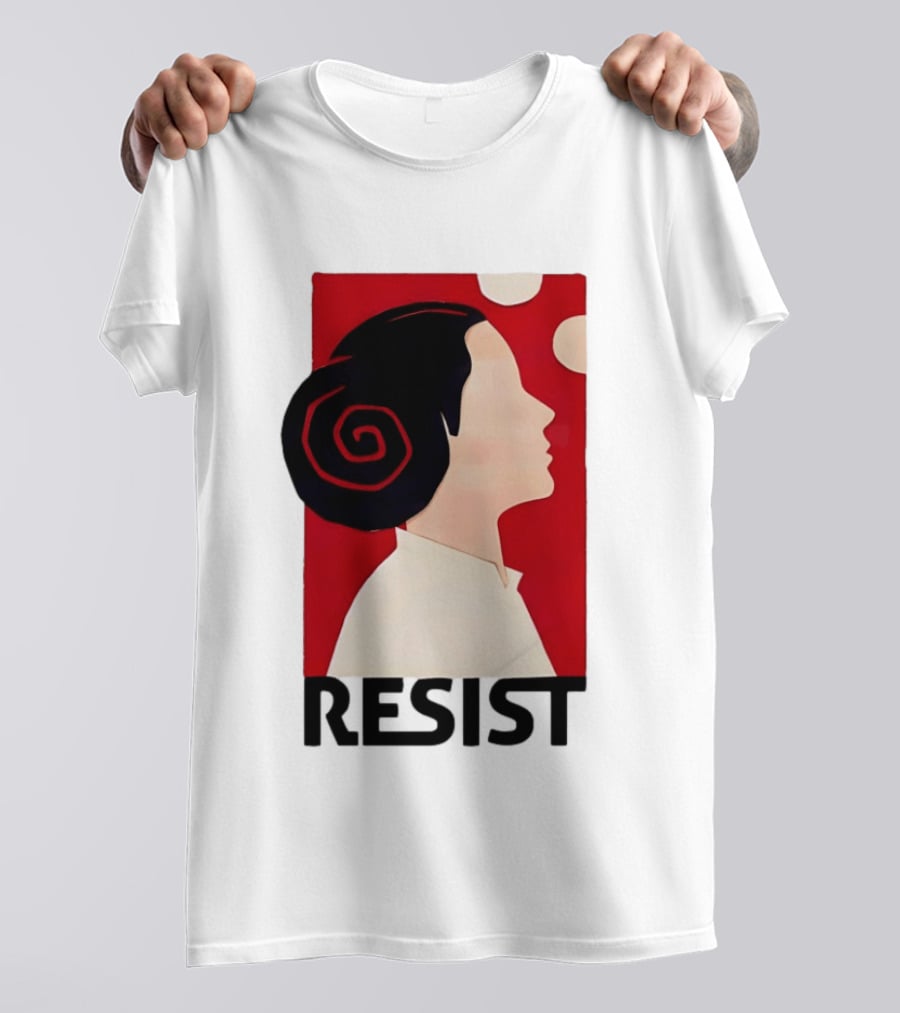 Princess Leia Resist Style Icon With Red And White T-Shirt