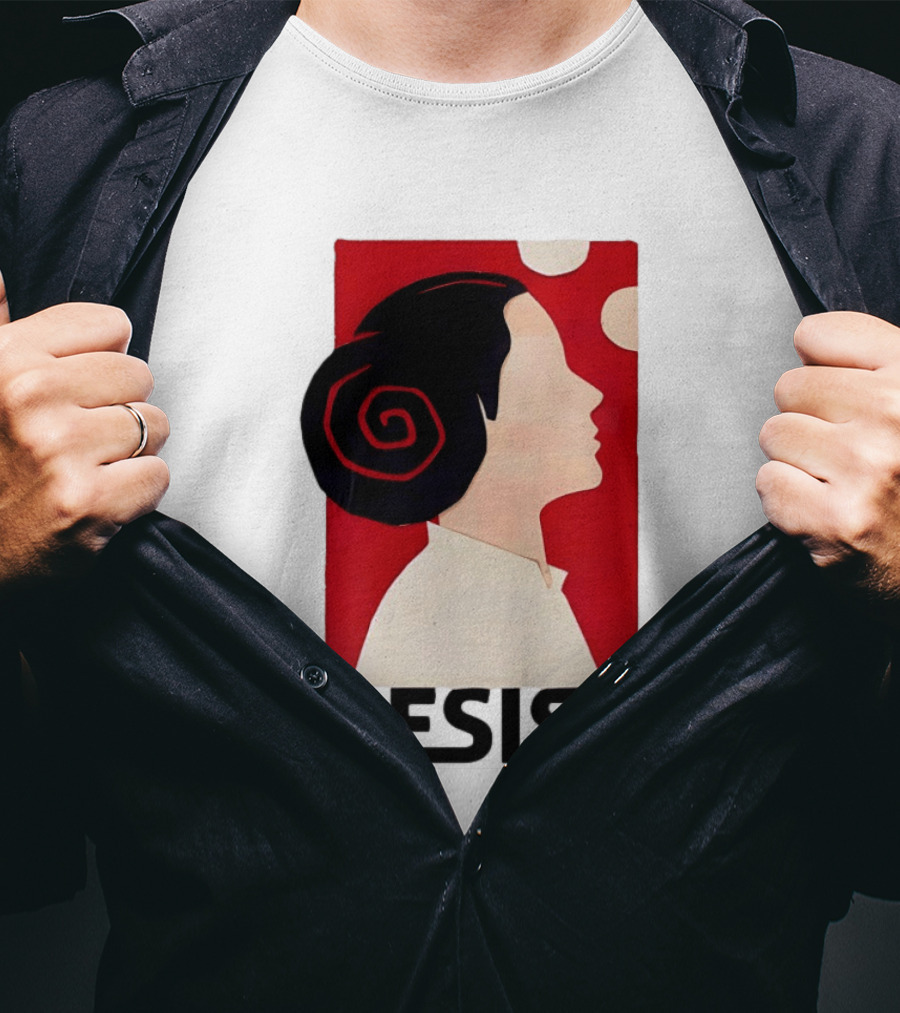 Princess Leia Resist Style Icon With Red And White T-Shirt