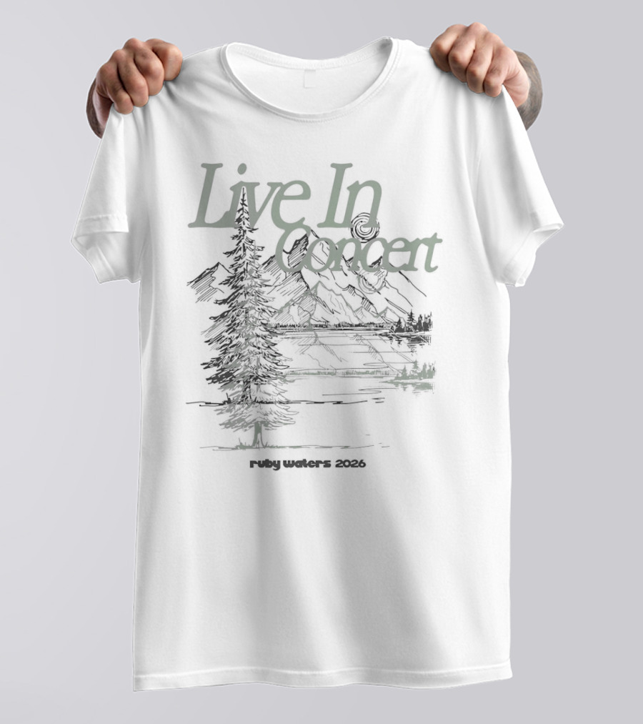 Live In Concert Ruby Waters 2026 Mountain Scenery T-Shirt