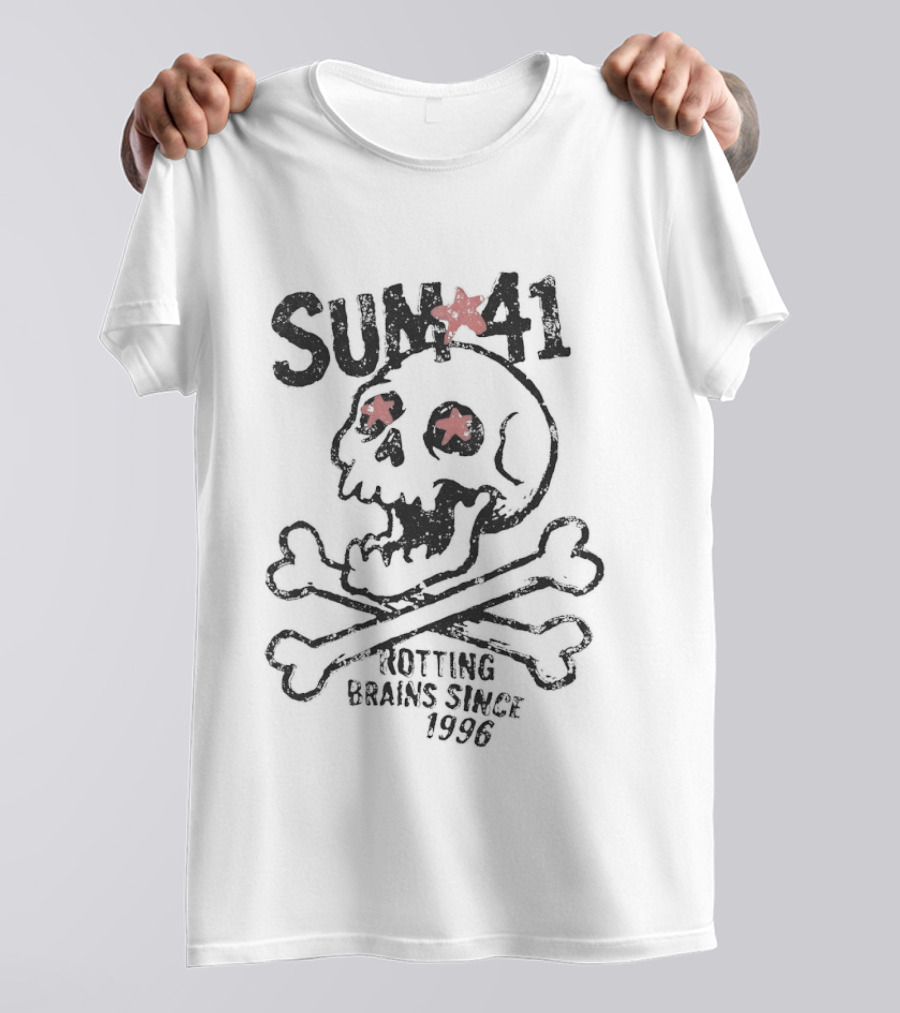 SUM41 Skull Rotting Brains Since 1996 Graphic Punk Rock T-Shirt