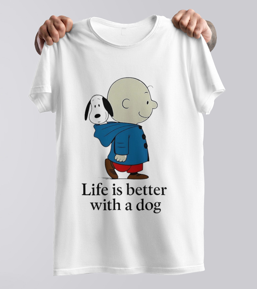 Snoopy And Charlie Brown Life Is Better With A Dog T-Shirt