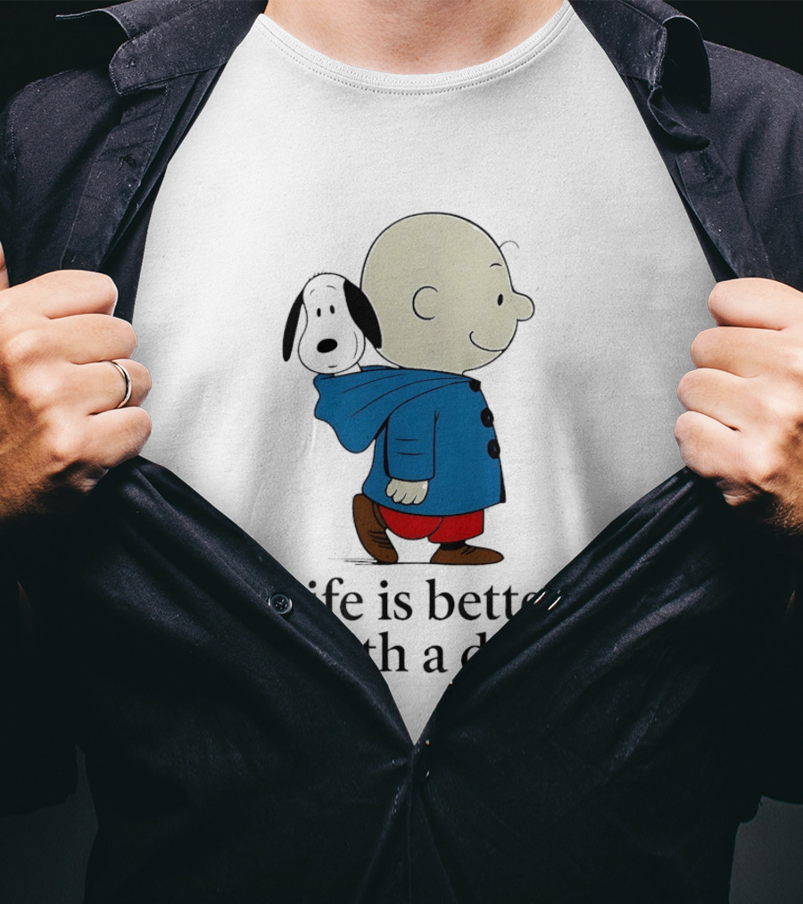 Snoopy And Charlie Brown Life Is Better With A Dog T-Shirt