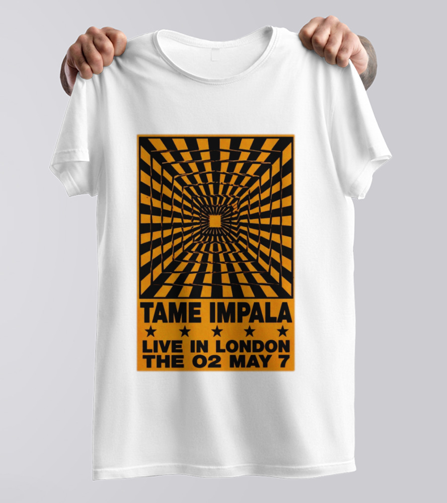 Tame Impala Live In London The O2 May 7 Optical Illusion Concert T-Shirt