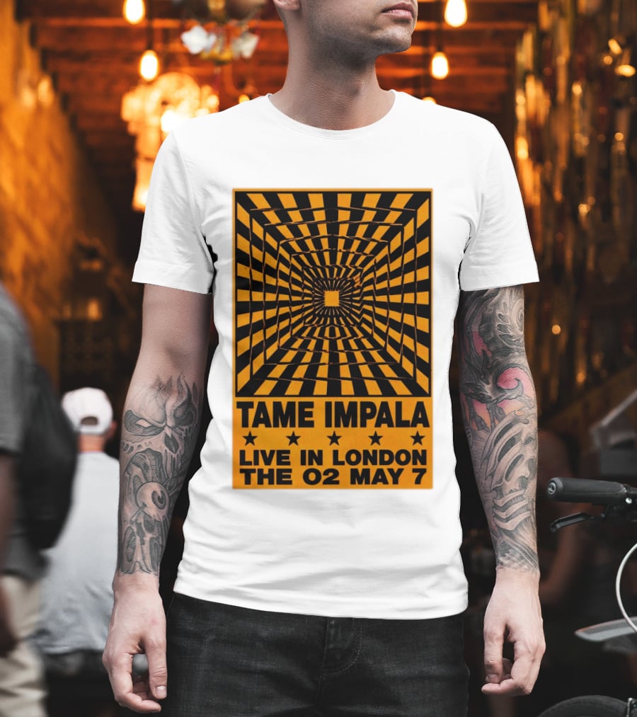 Tame Impala Live In London The O2 May 7 Optical Illusion Concert T-Shirt
