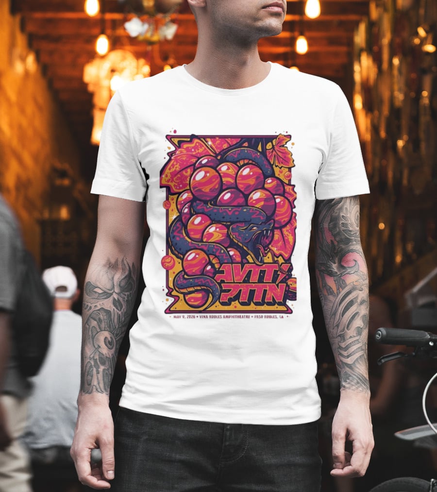 Avett Brothers Paso Robles CA 2026 May 9 Tour Snake Grapes T-Shirt