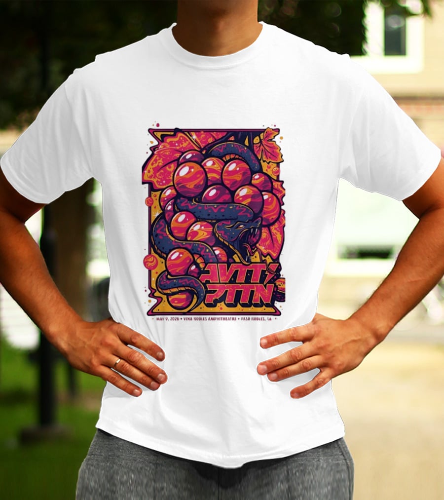 Avett Brothers Paso Robles CA 2026 May 9 Tour Snake Grapes T-Shirt
