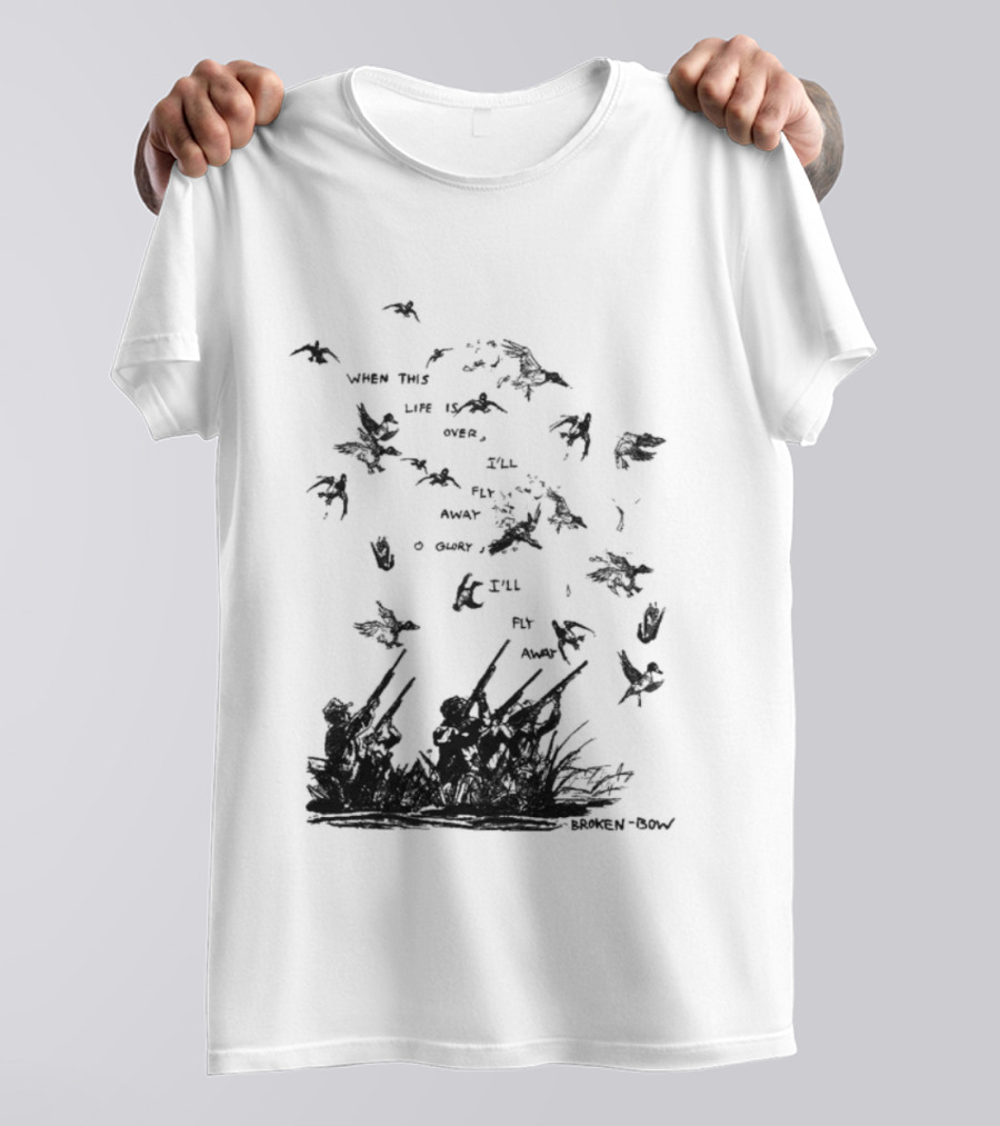 When This Life Is Over I'll Fly Away Glory Bird Silhouette Clouds T-Shirt