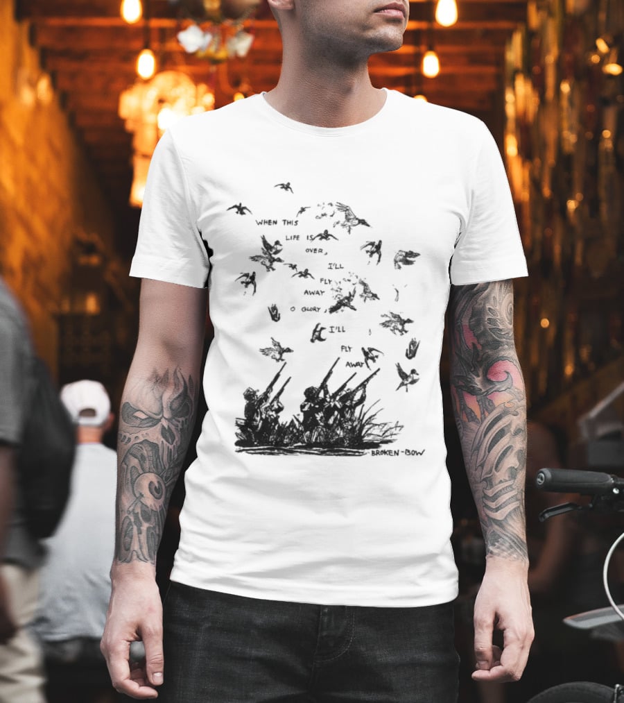 When This Life Is Over I'll Fly Away Glory Bird Silhouette Clouds T-Shirt