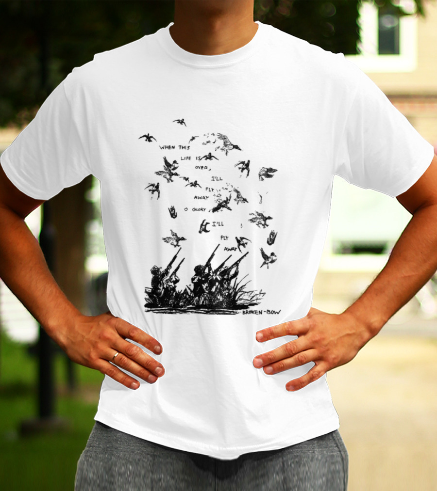 When This Life Is Over I'll Fly Away Glory Bird Silhouette Clouds T-Shirt