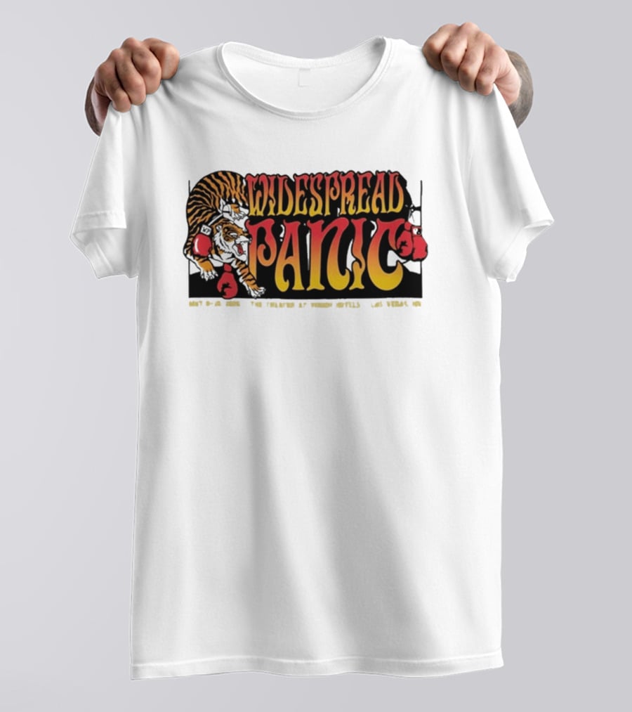 Widespread Panic May 8 10 2026 Las Vegas NV Tiger Boxing Gloves T-Shirt