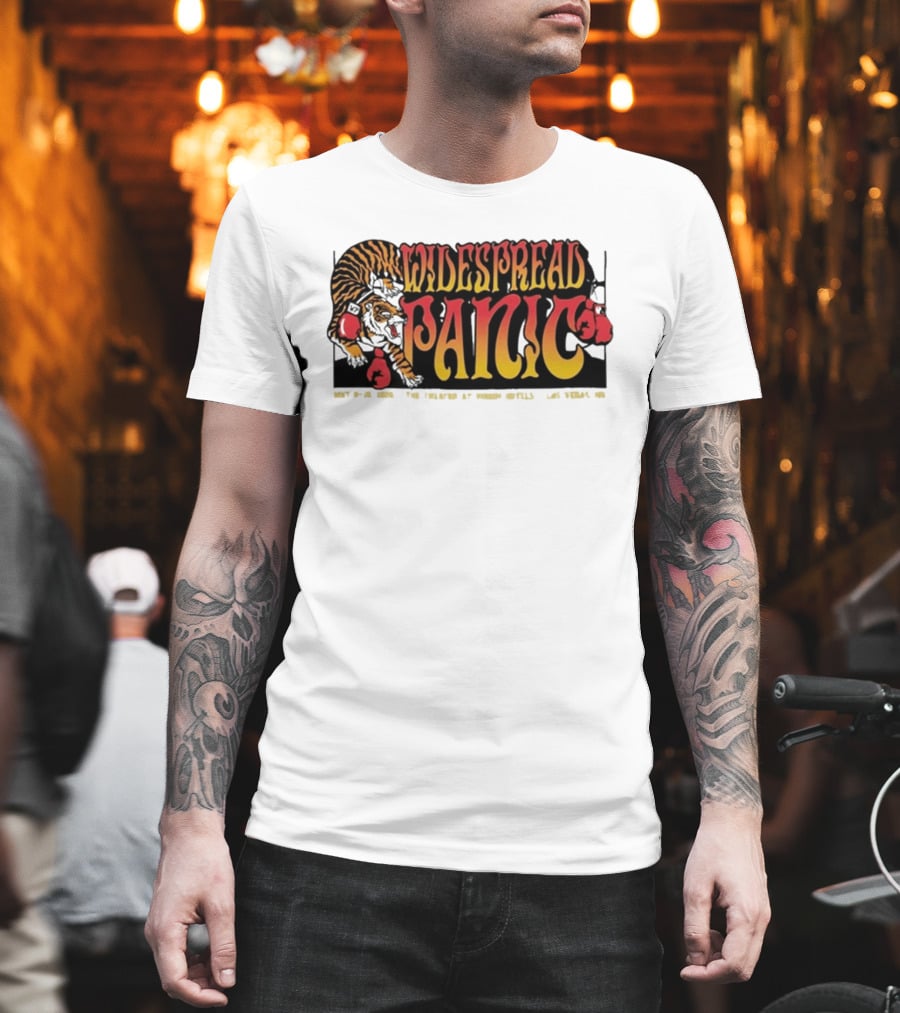 Widespread Panic May 8 10 2026 Las Vegas NV Tiger Boxing Gloves T-Shirt