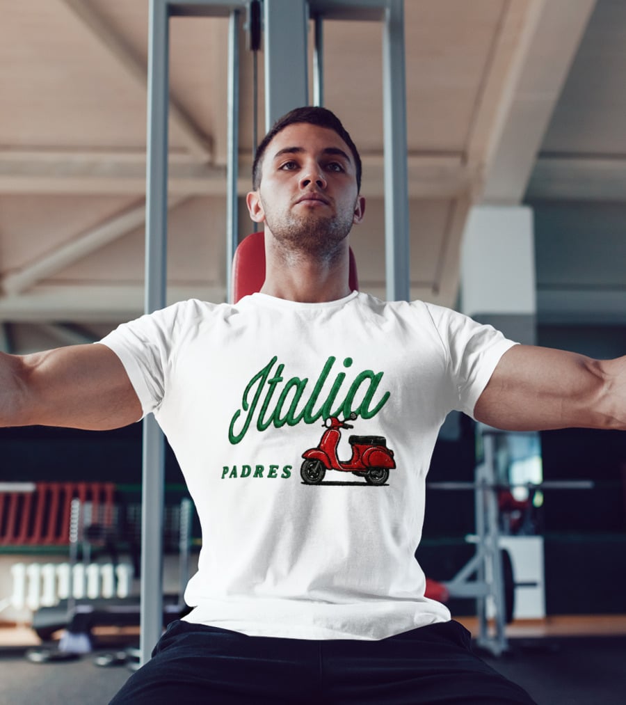 Italia Padres Red Scooter 2026 Italian Heritage Celebration Night Hat T-Shirt