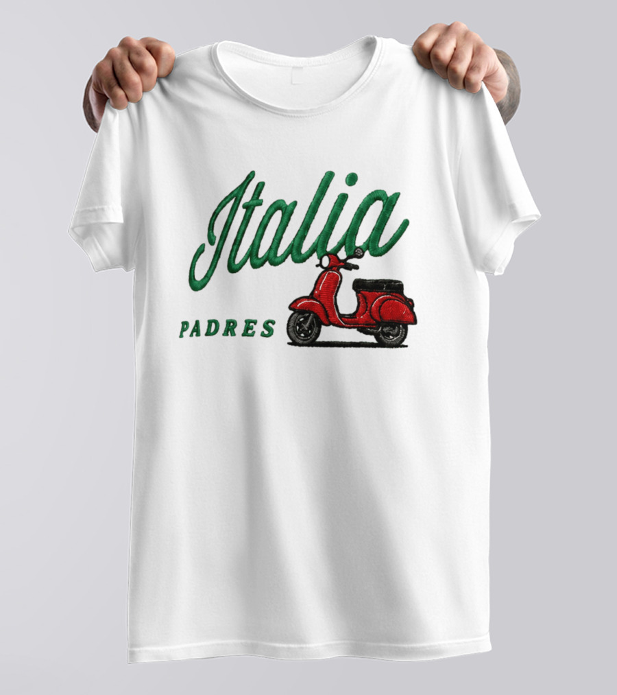 Italia Padres Red Scooter 2026 Italian Heritage Celebration Night Hat T-Shirt