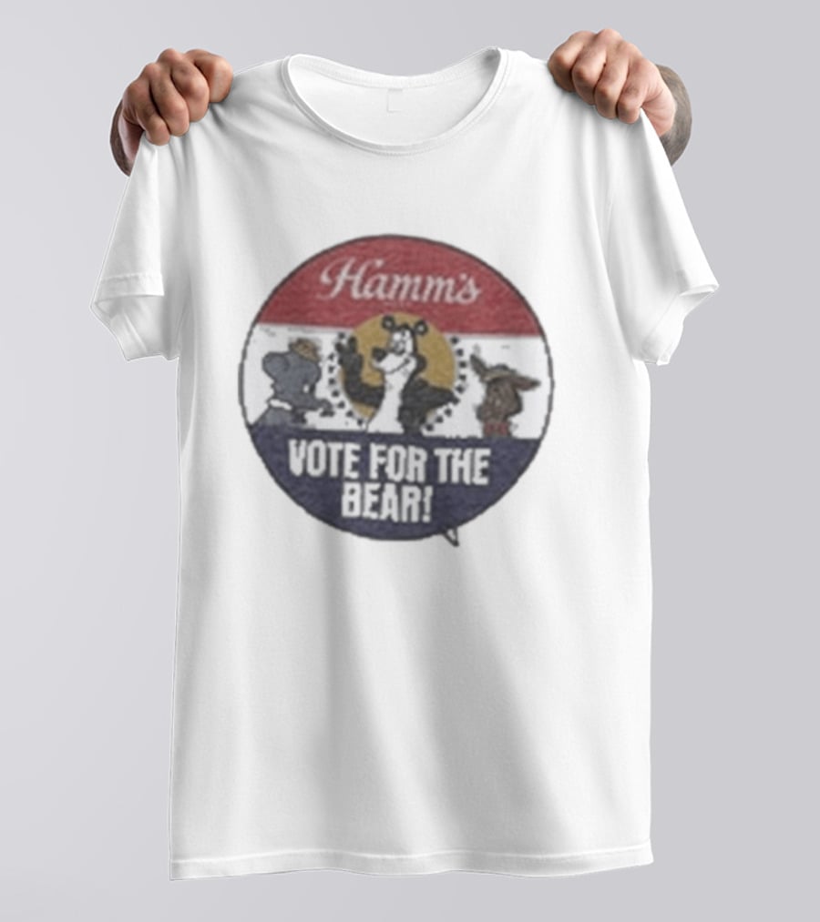 Hamms Vote For The Bear Barn Owl Seattle Faded Ringer T-Shirt