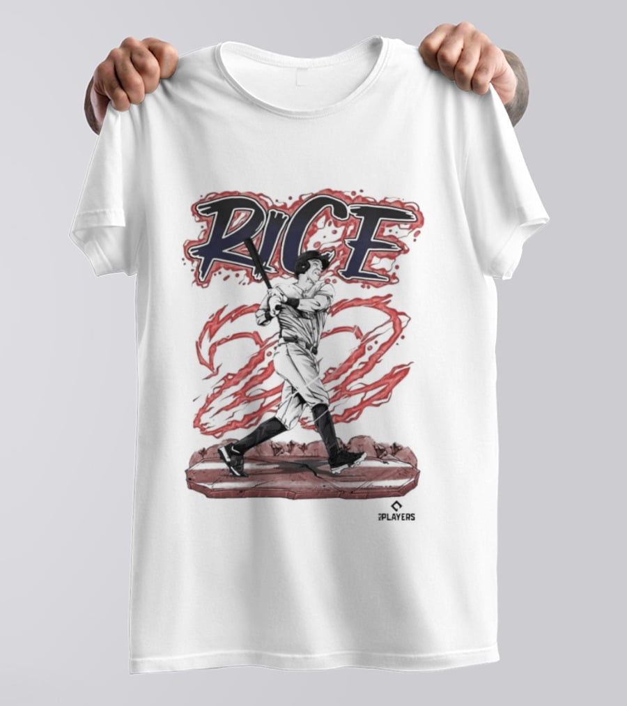 Rice 22 Power Swing Baseball Player Action T-Shirt