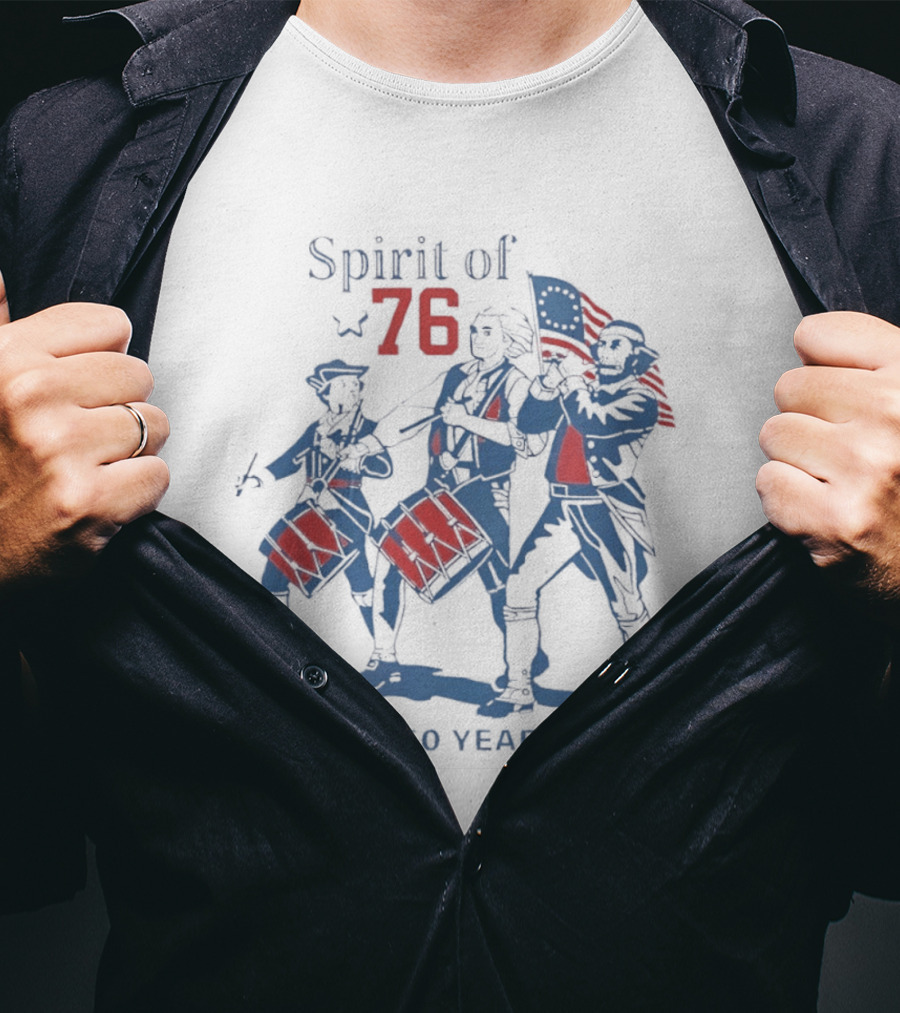 Spirit Of 76 250 Years Patriots American Flag Drummer Trio T-Shirt