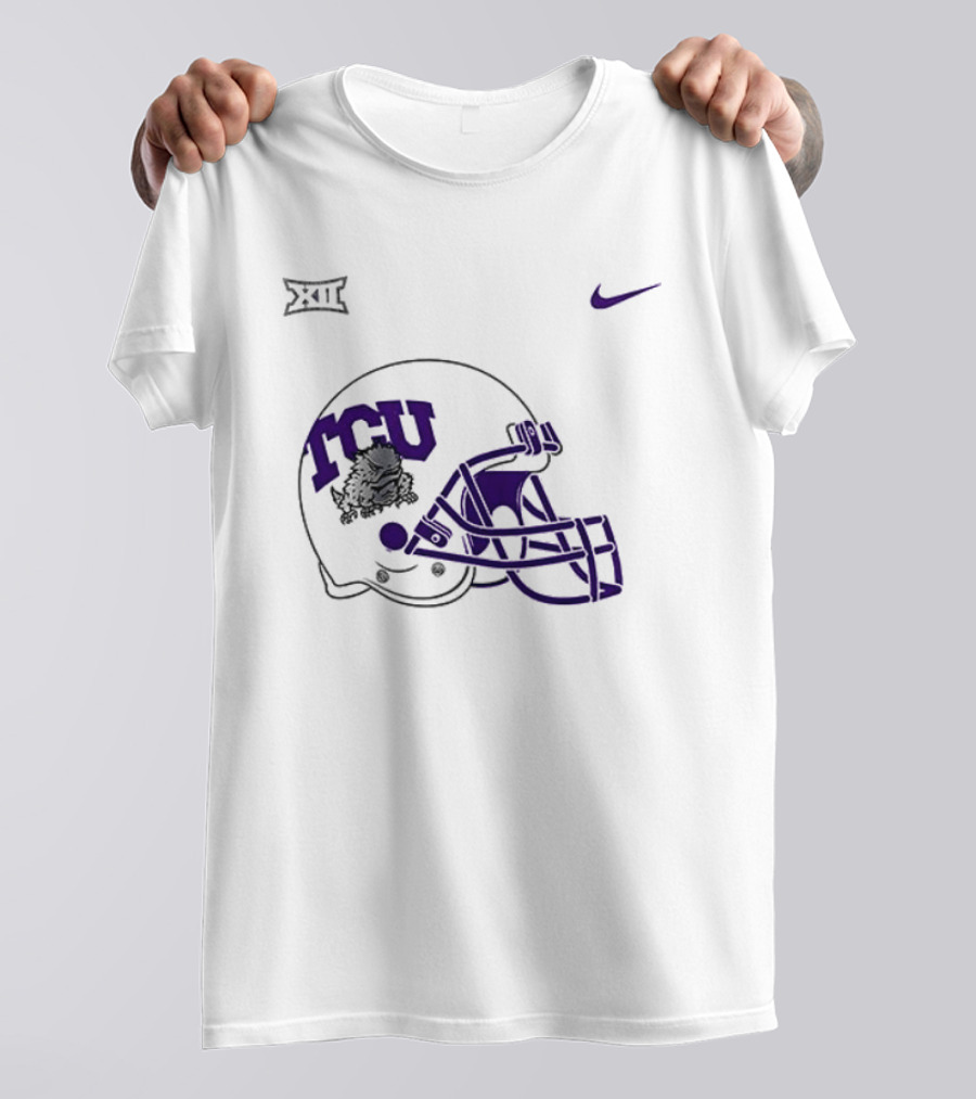 TCU Horned Frogs Football Helmet Nike Big 12 Conference T-Shirt
