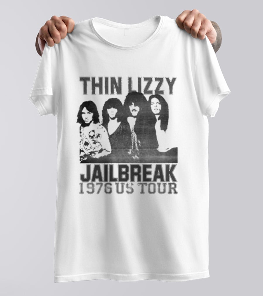 Thin Lizzy Jailbreak 1976 US Tour Classic Rock Band Merch T-Shirt