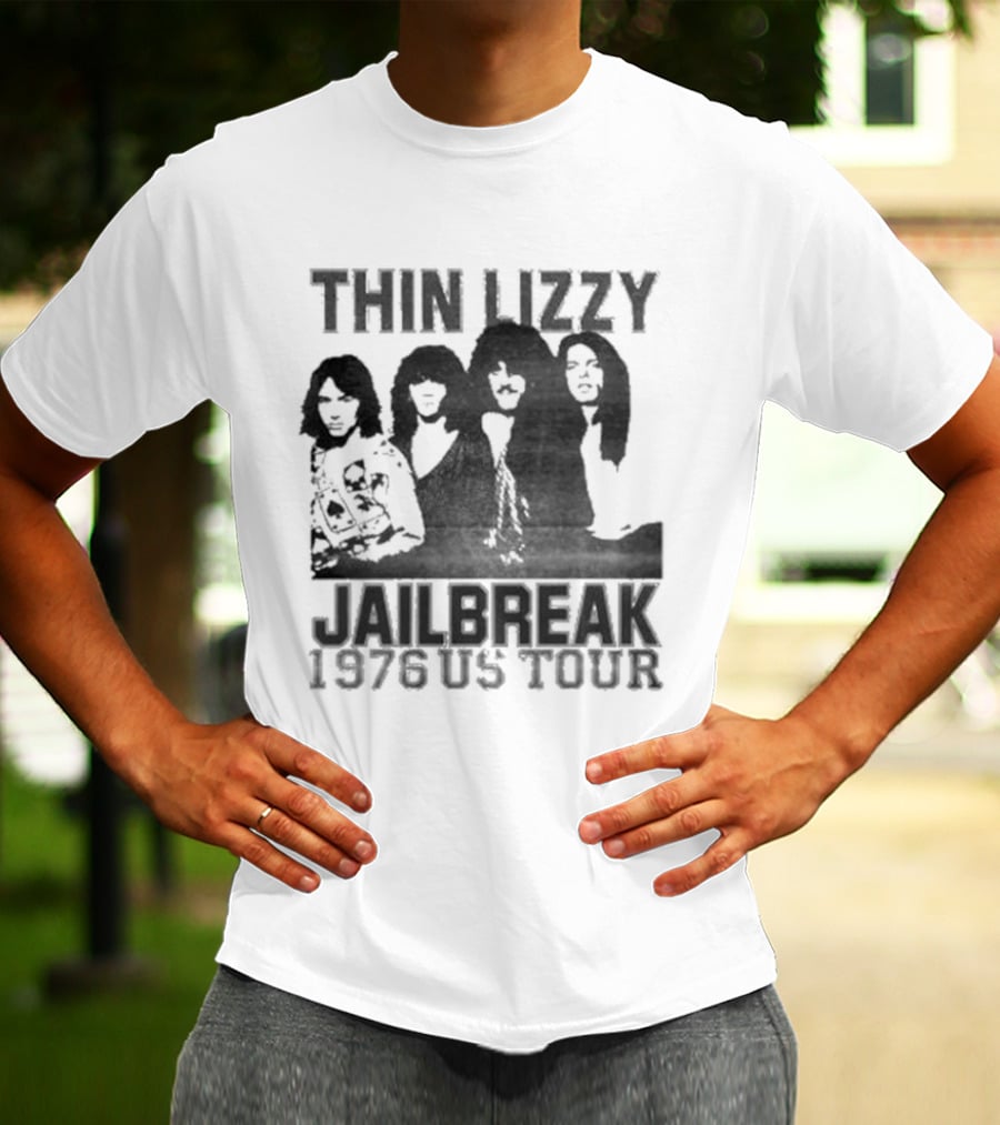 Thin Lizzy Jailbreak 1976 US Tour Classic Rock Band Merch T-Shirt