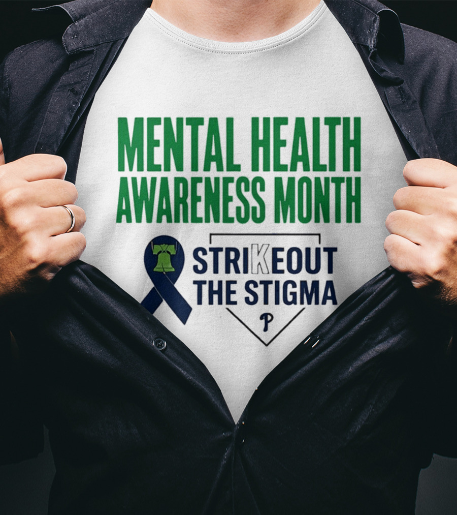 Philadelphia Phillies Mental Health Awareness Month Strikeout The Stigma T-Shirt