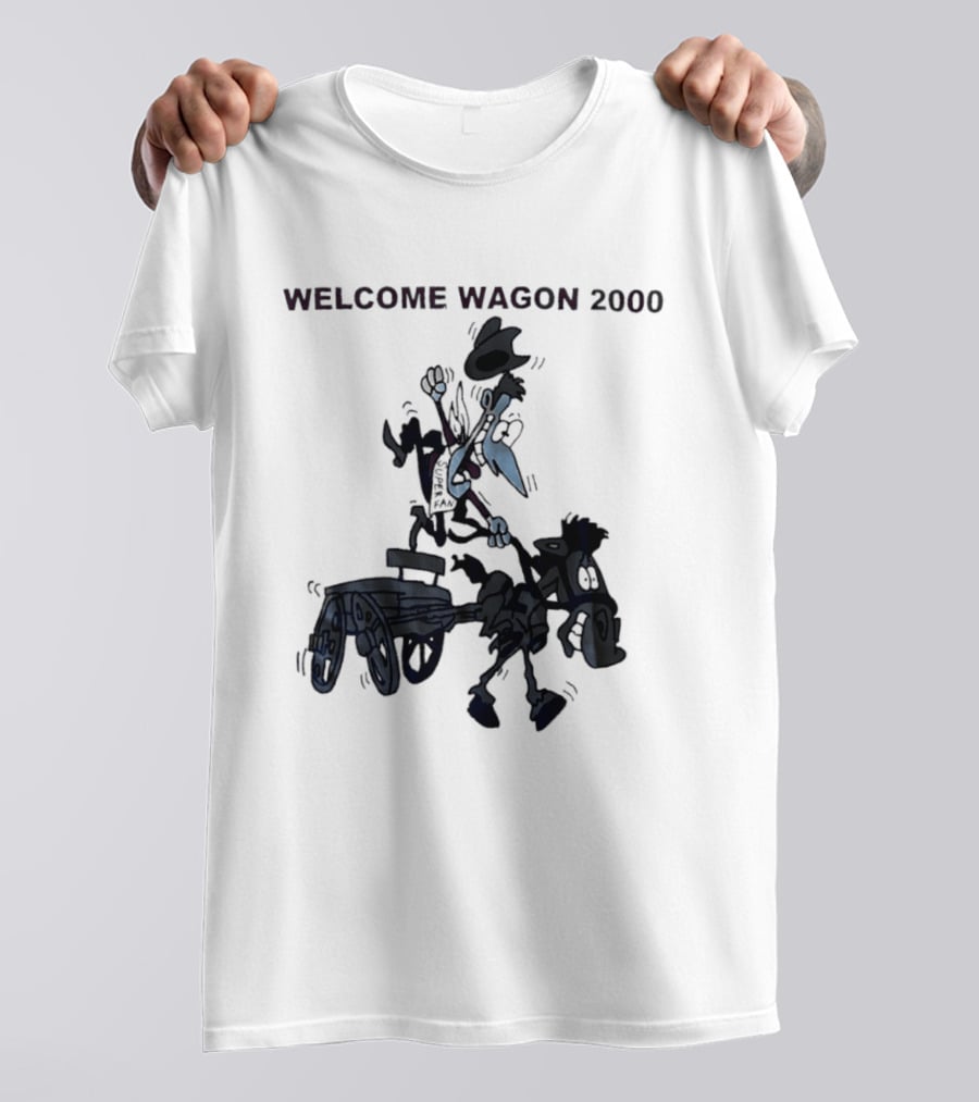 Welcome Wagon 2000 Cartoon Cowboy On A Horse T-Shirt