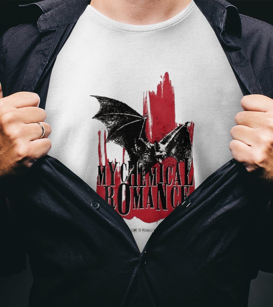 My Chemical Romance Daytona Beach FL May 10 2026 Tour Bat And Red Splash T-Shirt