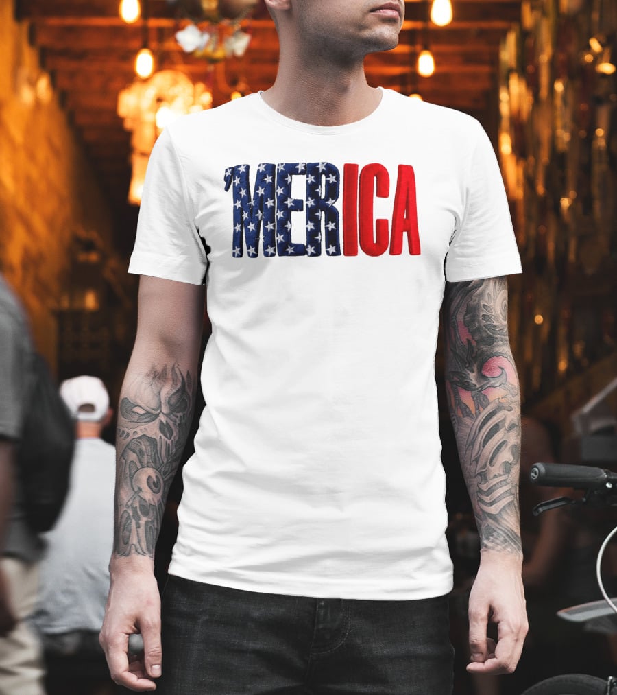 2026 USA 250th Merica Chrome White Camo Hat Stars Stripes T-Shirt