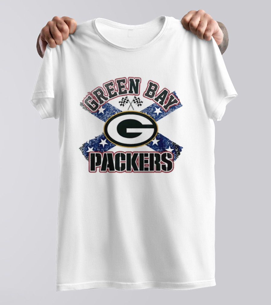 Green Bay Packers G Logo Dukes Of Hazzard Confederate Flag T-Shirt