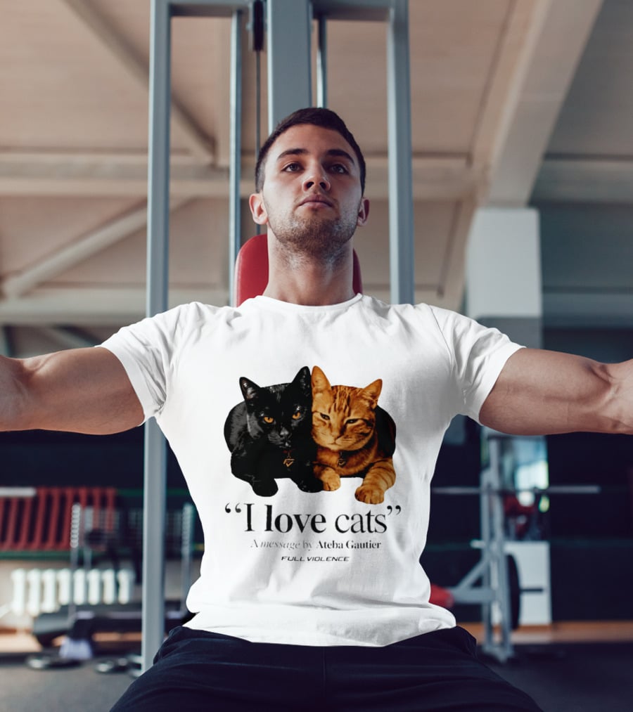 I Love Cats Ateba Gautier Full Violence Black And Ginger Cat Duo T-Shirt
