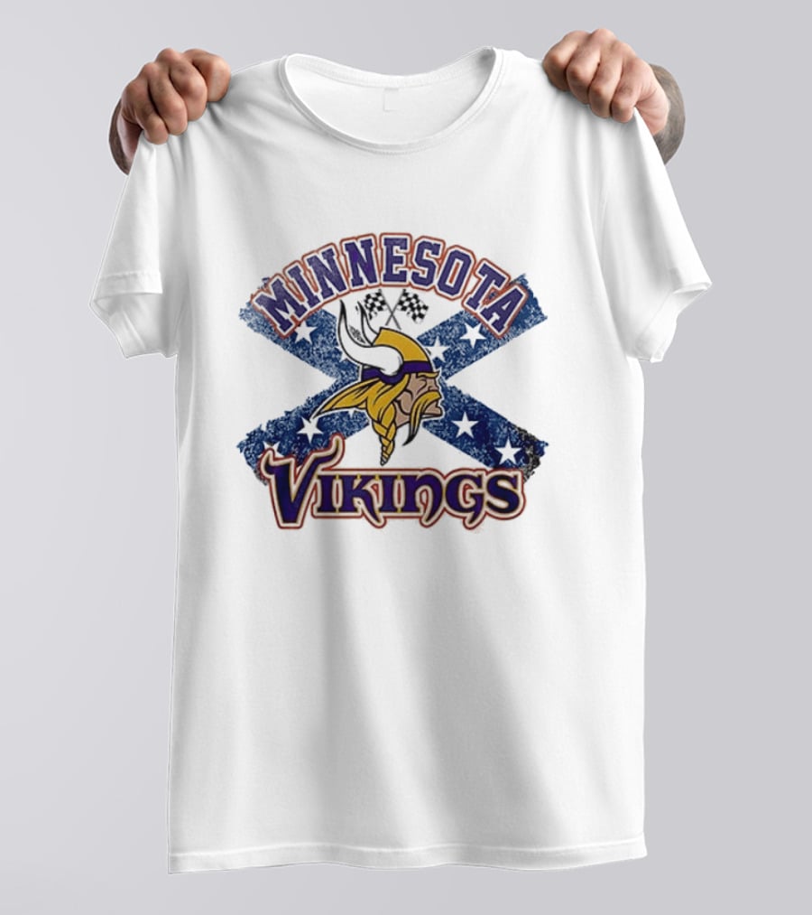 Minnesota Vikings Dukes Of Hazzard Crossover Caricature T-Shirt