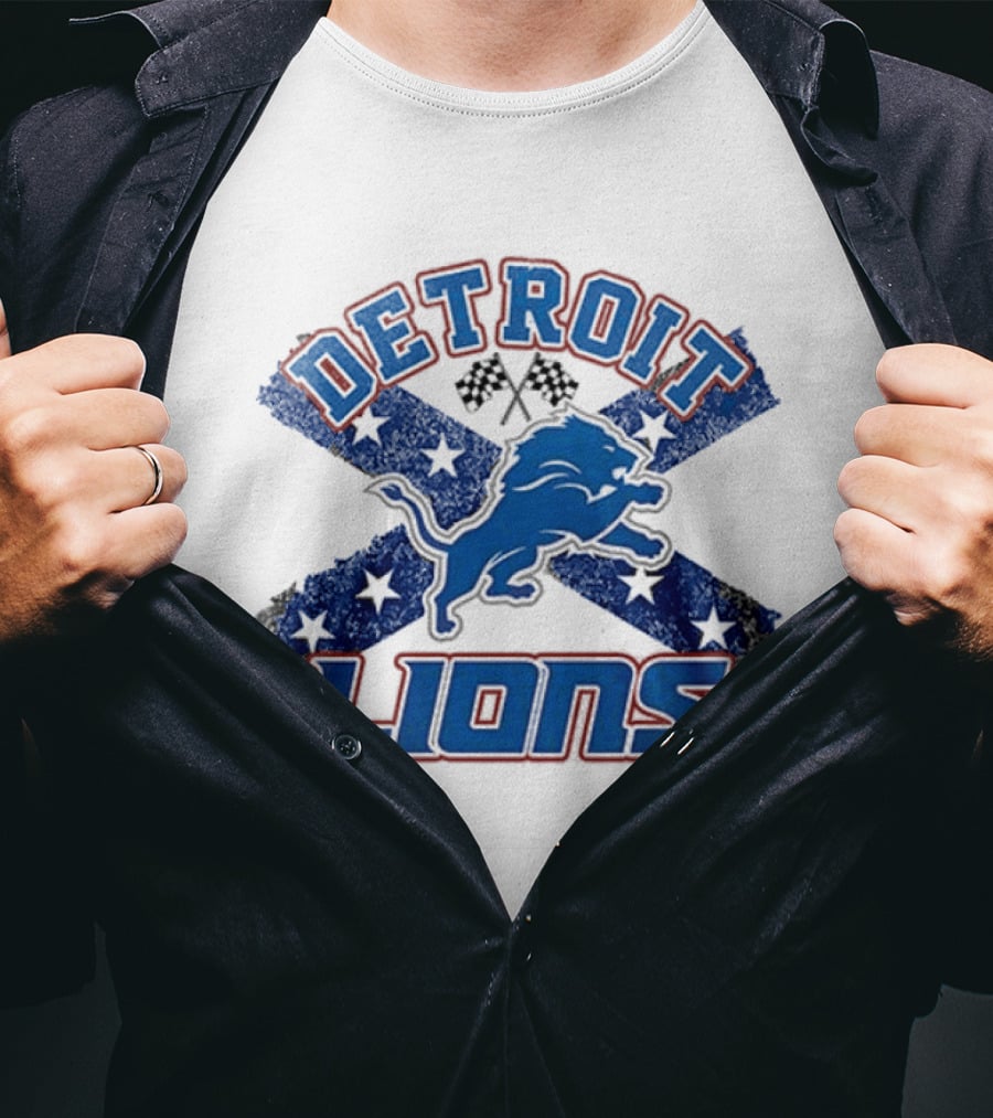 Detroit Lions X The Dukes Of Hazzard Caricature T-Shirt