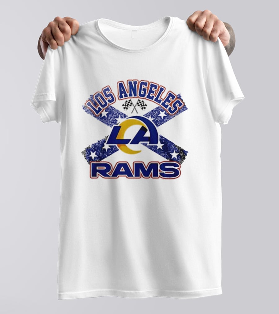 Los Angeles Rams LA Dukes Of Hazzard Crossed Flags T-Shirt