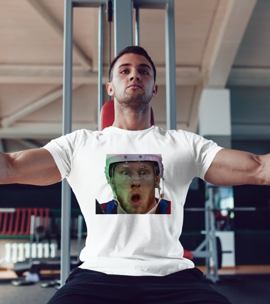 Nathan MacKinnon What The Puck Reaction Hockey T-Shirt