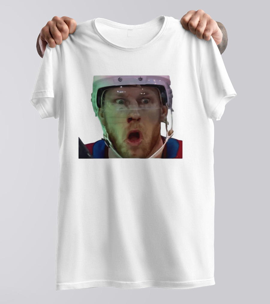Nathan MacKinnon What The Puck Reaction Hockey T-Shirt
