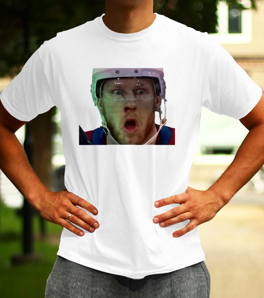 Nathan MacKinnon What The Puck Reaction Hockey T-Shirt