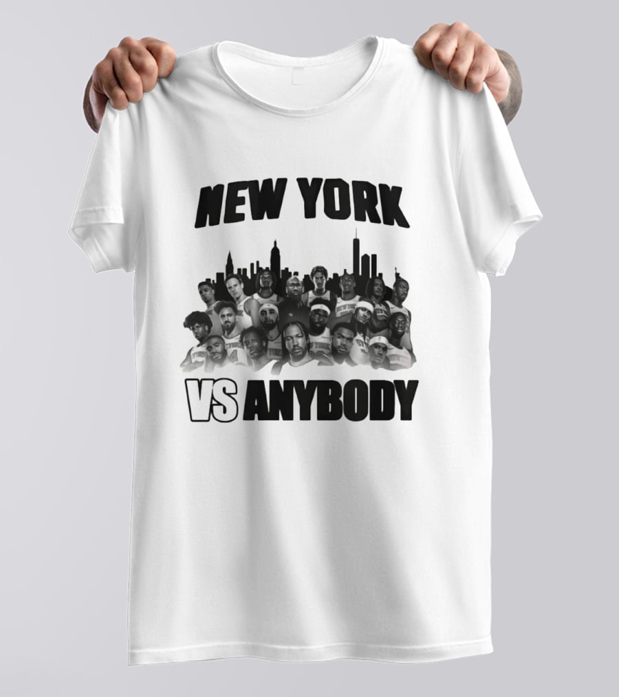 New York Knicks 2026 City Skyline Vs Anybody Basketball T-Shirt