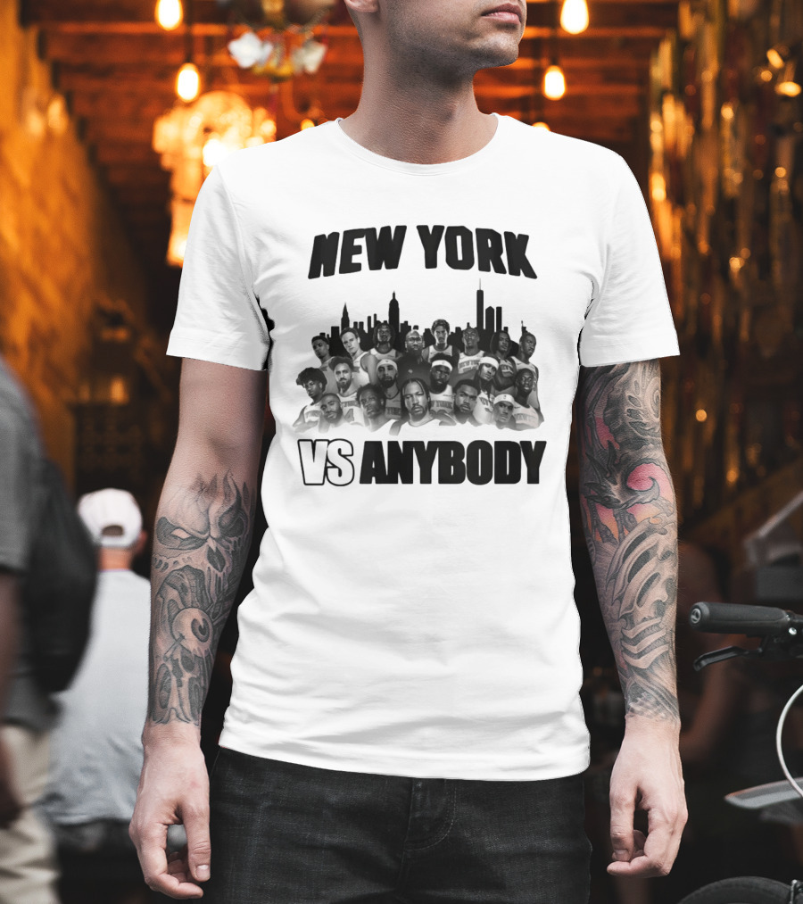 New York Knicks 2026 City Skyline Vs Anybody Basketball T-Shirt