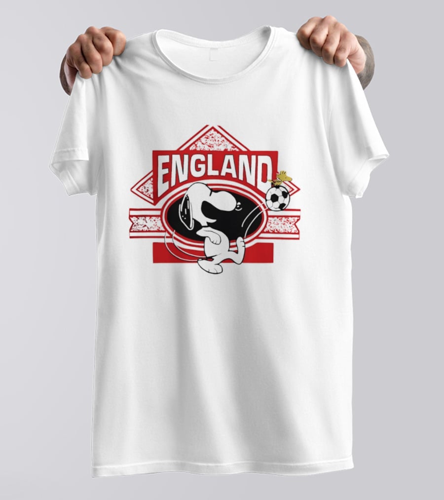 Snoopy Woodstock Peanuts England Soccer Football Collaboration T-Shirt