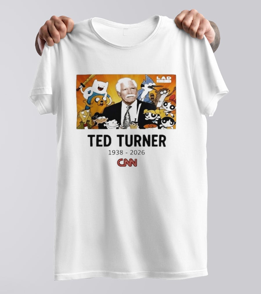 Ted Turner 1938 2026 Cartoon Network Characters CNN Meme T-Shirt