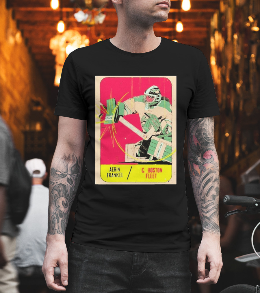 Aerin Frankel C. Boston Fleet Goalie Vintage Style Hockey Card T-Shirt