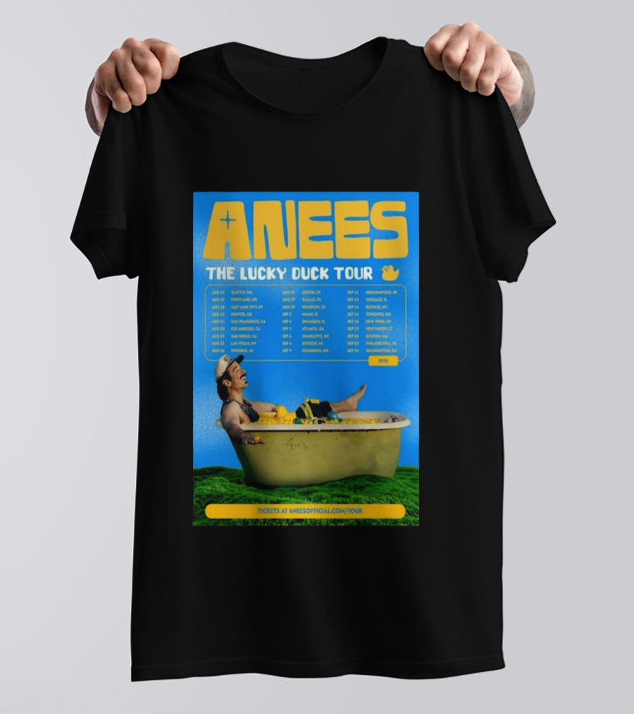 Anees The Lucky Duck Tour 2026 Dates Tickets Bath Tub T-Shirt