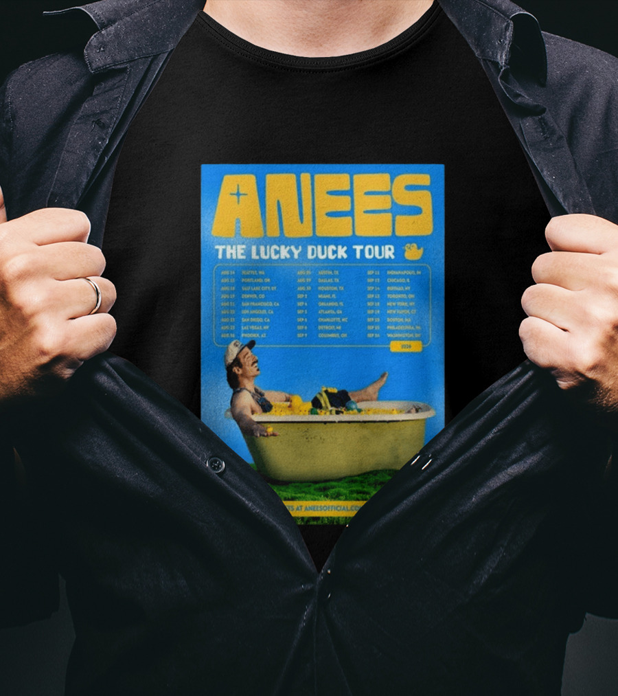 Anees The Lucky Duck Tour 2026 Dates Tickets Bath Tub T-Shirt