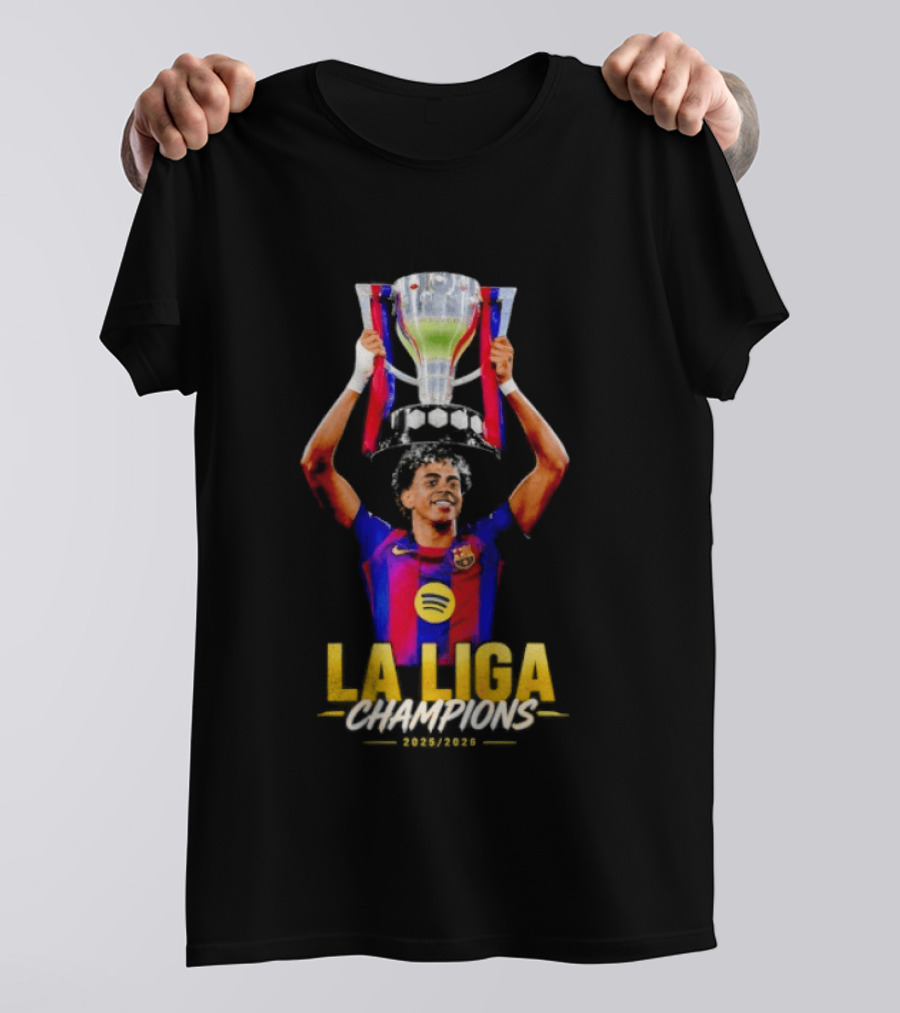 Barcelona La Liga Champions 2025 26 Mes Que Un Club T-Shirt