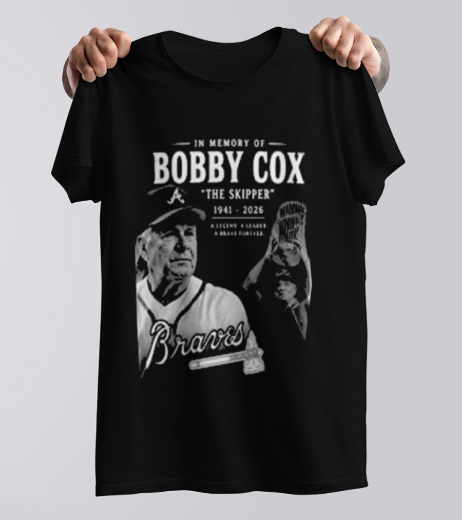 In Memory Of Bobby Cox The Skipper 1941 2026 Braves Legend Baseball Manager T-Shirt